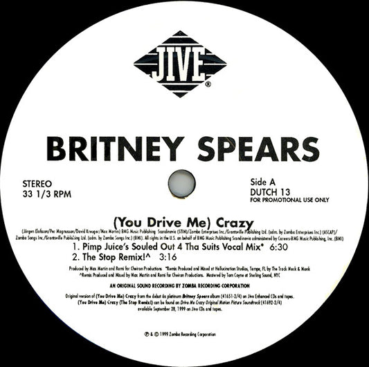 Britney Spears : (You Drive Me) Crazy (2x12", Promo)