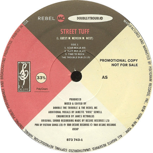 Rebel MC & Double The Trouble* : Street Tuff (12", Promo)