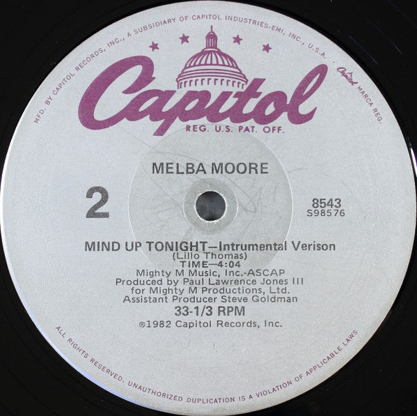 Melba Moore : Mind Up Tonight (12")