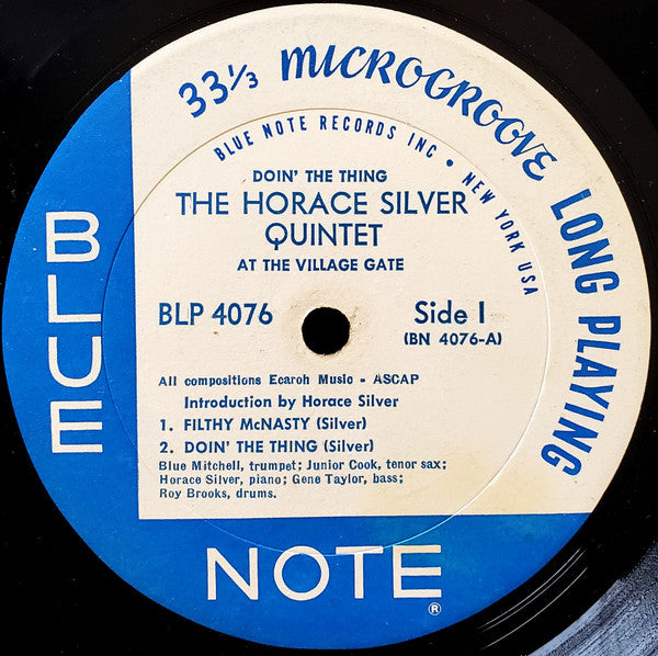 The Horace Silver Quintet : Doin' The Thing At The Village Gate (LP, Album, Mono, RP)
