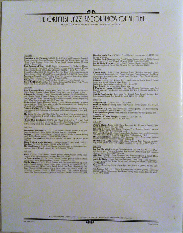 Cole*, Garner*, Powell*, Peterson* : Jazz Masters Of The Keyboard Vol. II (4xLP, Comp, Mono, Red + Box)