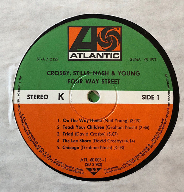 Crosby, Stills, Nash & Young : 4 Way Street (2xLP, Album, RE, Gat)