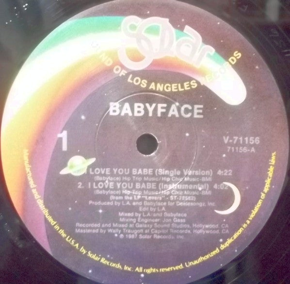 Babyface : I Love You Babe (12", Single)