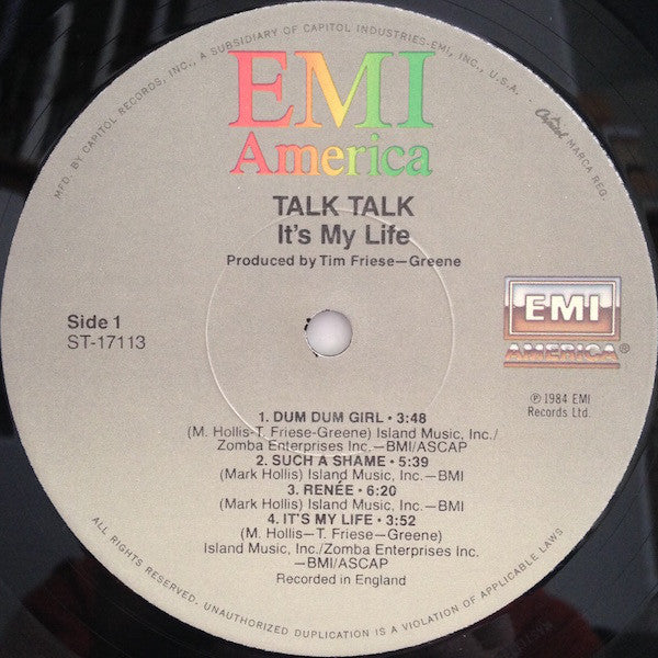 Talk Talk : It's My Life (LP, Album, Jac)