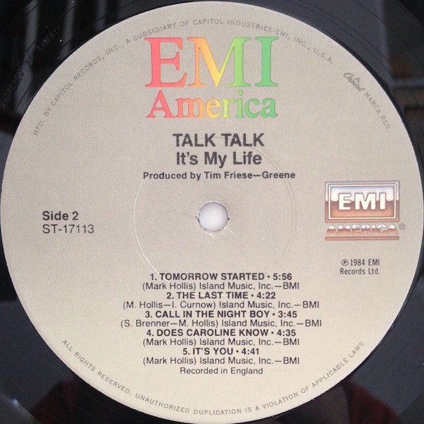 Talk Talk : It's My Life (LP, Album, Jac)