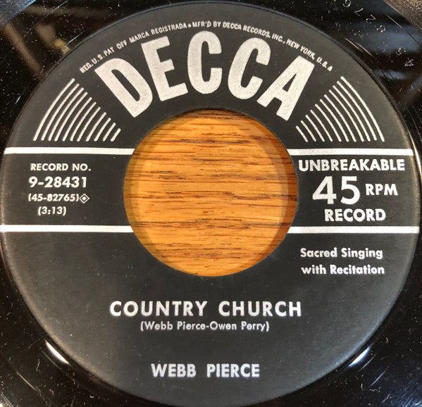 Webb Pierce : Bow Thy Head  (7", Single)