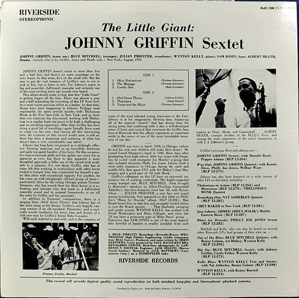 Johnny Griffin : The Little Giant (LP, Album, RE)