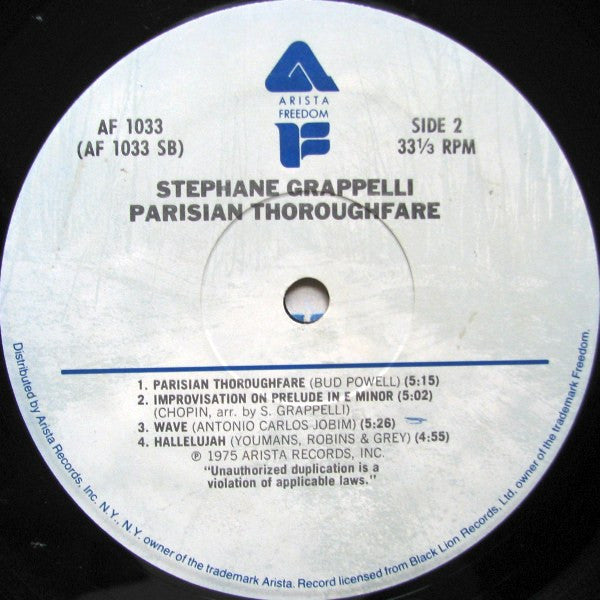 Stephane Grappelli* : Parisian Thoroughfare (LP, Album)