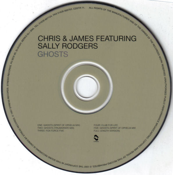 Chris & James Featuring Sally Rodgers : Ghosts (CD, Single)