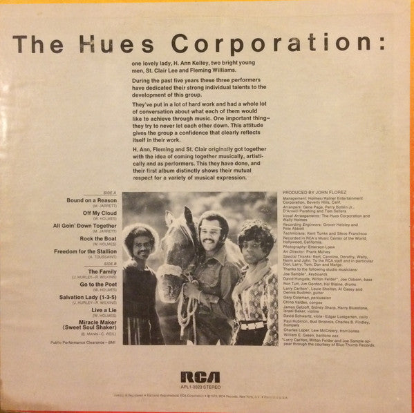 The Hues Corporation : Freedom For The Stallion (LP, Album, Hol)