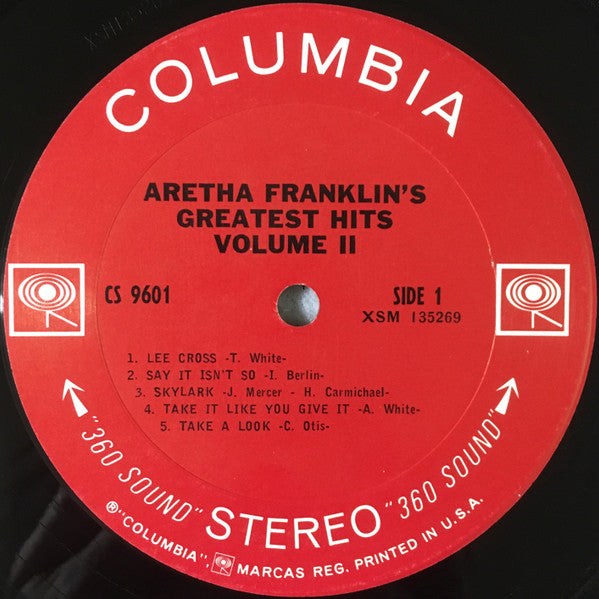 Aretha Franklin : Aretha Franklin's Greatest Hits Volume II (LP, Comp, Ter)