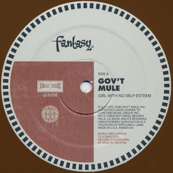 Gov't Mule : Girl With No Self-Esteem/Bed Of Lies (12", RSD, Single, Bro)