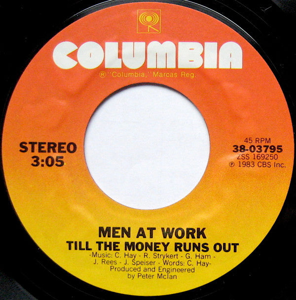 Men At Work : Overkill (7", Styrene, Pit)