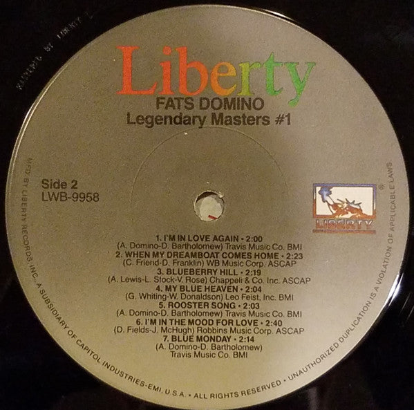 Fats Domino : Fats Domino/Legendary Masters #1 (2xLP, Comp, RE, Gat)
