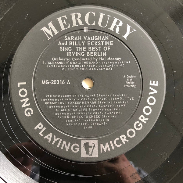 Sarah Vaughan And Billy Eckstine : Sing The Best Of Irving Berlin (LP, Album, Mono)