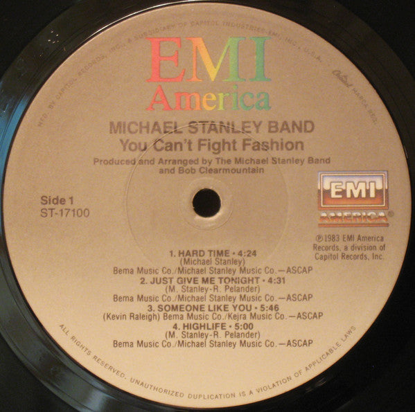 Michael Stanley Band : You Can't Fight Fashion (LP, Album, Win)
