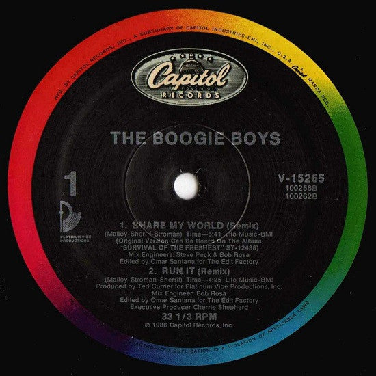 The Boogie Boys* : Share My World / Run It (12")