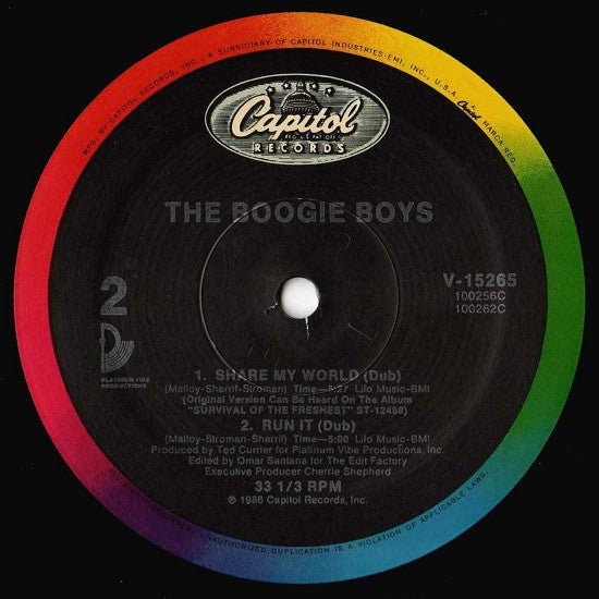 The Boogie Boys* : Share My World / Run It (12")