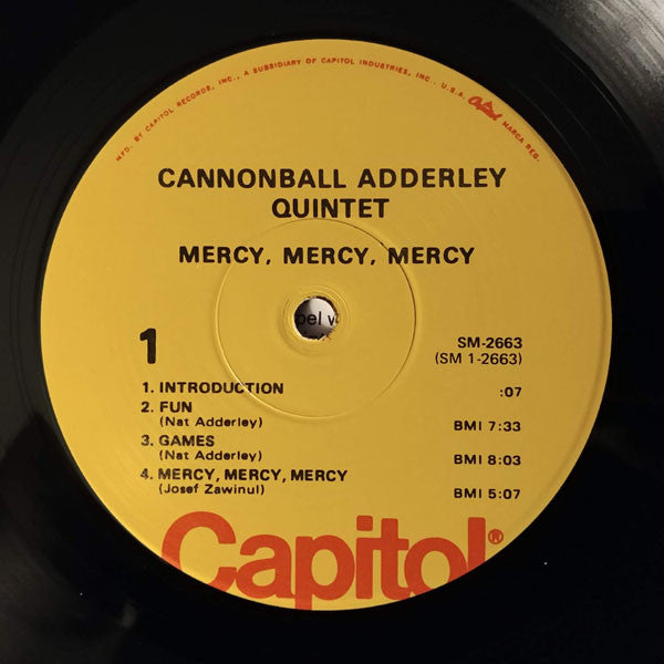 The Cannonball Adderley Quintet : Mercy, Mercy, Mercy! Live At "The Club" (LP, Album, RE)