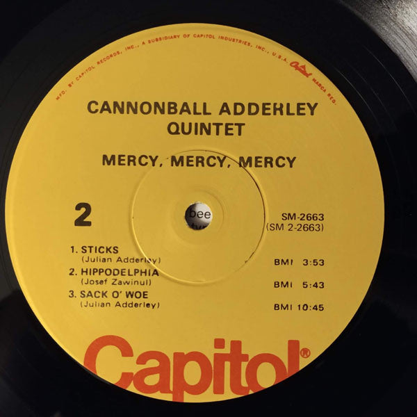 The Cannonball Adderley Quintet : Mercy, Mercy, Mercy! Live At "The Club" (LP, Album, RE)