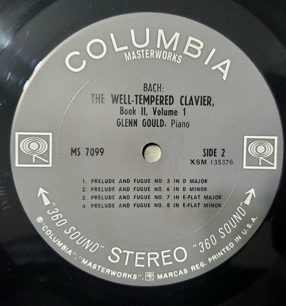 Bach*, Glenn Gould : The Well-Tempered Clavier Book 2, Preludes And Fugues 1-8 (LP)