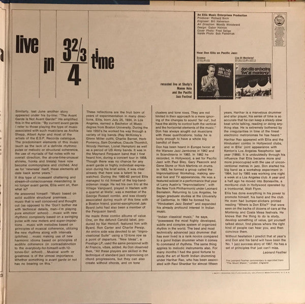 The Don Ellis Orchestra : Live In 3⅔/4 Time (LP, Album)