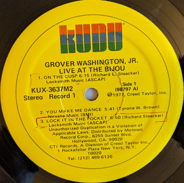 Grover Washington, Jr. : Live At The Bijou (2xLP, Album, San)