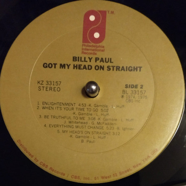 Billy Paul : Got My Head On Straight (LP, Album, Ter)