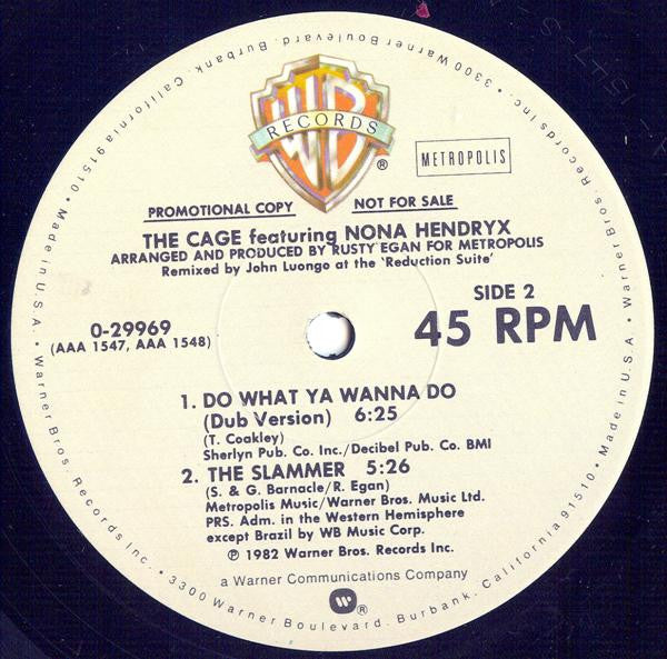 The Cage Featuring Nona Hendryx : Do What Ya Wanna Do (12", Promo)