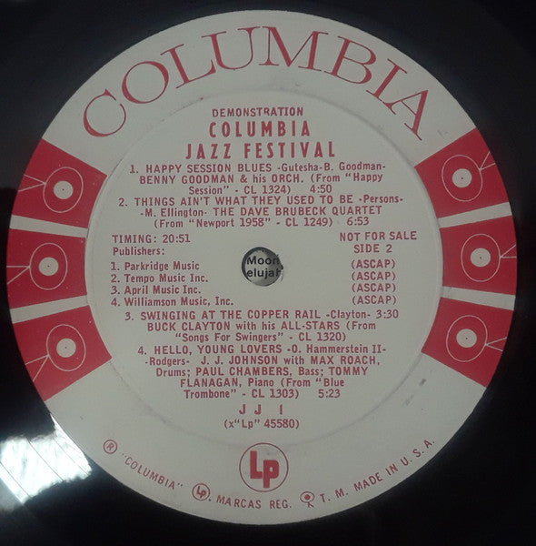 Various : Columbia Jazz Festival (LP, Mono, Promo, Smplr)
