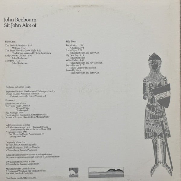 John Renbourn : Sir John Alot Of Merrie Englandes Musyk Thyng & Ye Grene Knyghte (LP, Album, RE, RP)