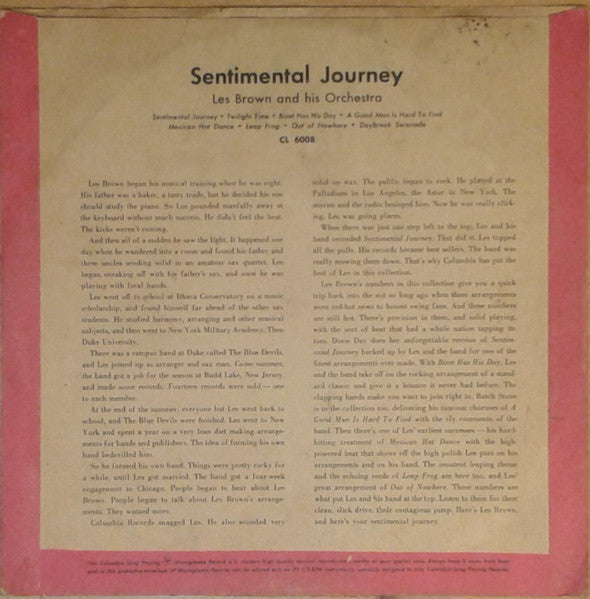 Les Brown And His Orchestra : Sentimental Journey (10")