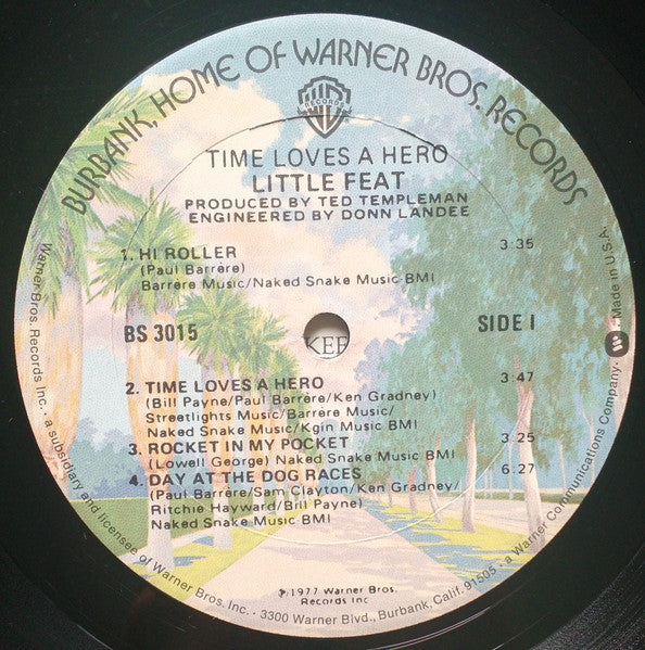 Little Feat : Time Loves A Hero (LP, Album, Gol)