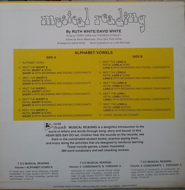 Ruth White / David White : Musical Reading (Alphabet / Vowels) (LP)
