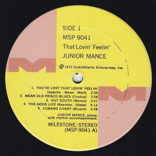 Junior Mance : That Lovin' Feelin' (LP, Album)