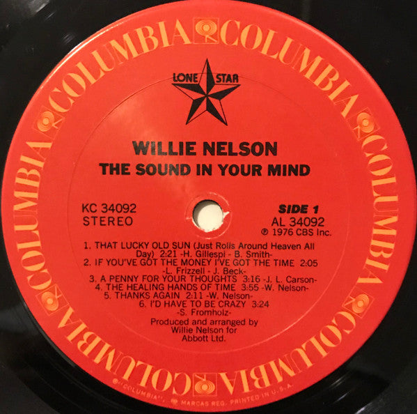Willie Nelson : The Sound In Your Mind (LP, Album, Pit)