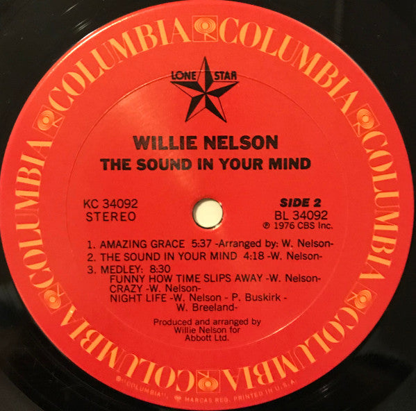 Willie Nelson : The Sound In Your Mind (LP, Album, Pit)