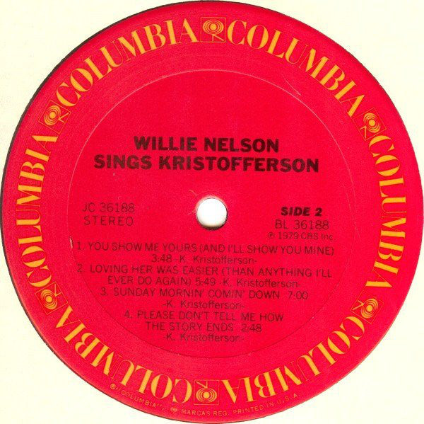 Willie Nelson : Willie Nelson Sings Kristofferson (LP, Album, Ter)