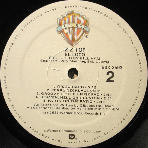 ZZ Top : El Loco (LP, Album, Spe)