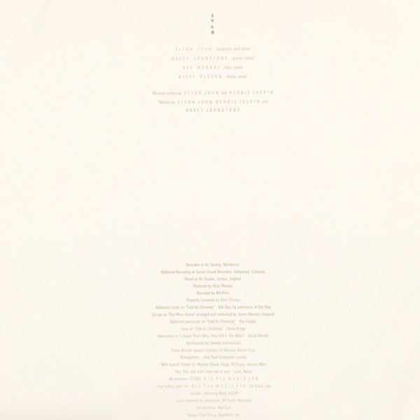 Elton John : Too Low For Zero (LP, Album, Win)