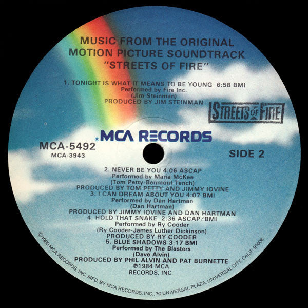 Various : Streets Of Fire (Music From The Original Motion Picture Soundtrack) (LP, Album, Glo)