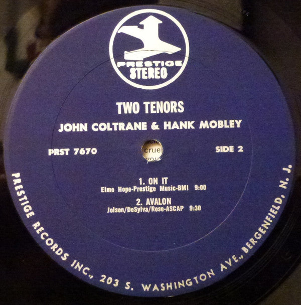 John Coltrane With Hank Mobley : 2 Tenors (LP, Album, RE, RM)