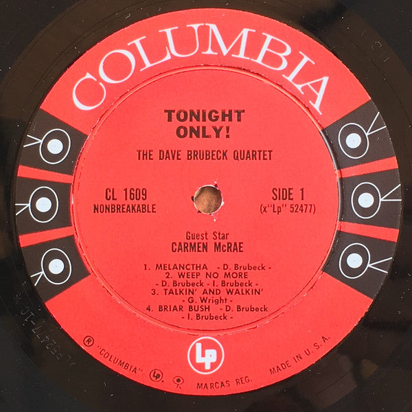 The Dave Brubeck Quartet Guest Star Carmen McRae : Tonight Only! (LP, Album, Mono)