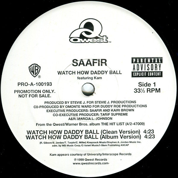 Saafir : Watch How Daddy Ball (12", Promo)