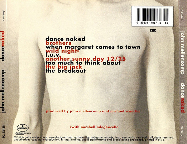 John Mellencamp* : Dance Naked (CD, Album, Club)