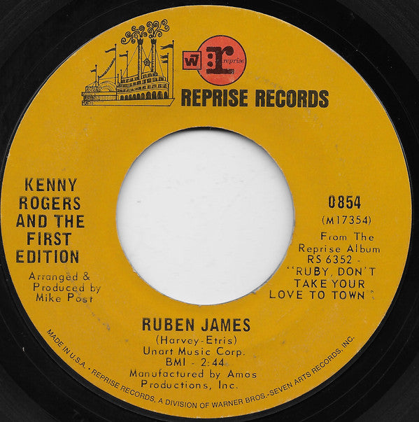 Kenny Rogers And The First Edition* : Ruben James (7", Single, Styrene, Ter)