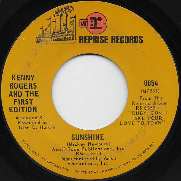 Kenny Rogers And The First Edition* : Ruben James (7", Single, Styrene, Ter)