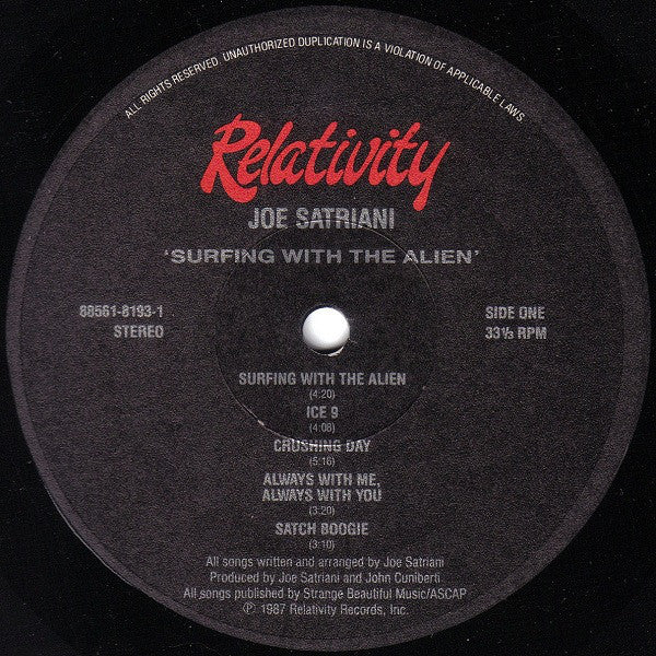 Joe Satriani : Surfing With The Alien (LP, Album, EMW)