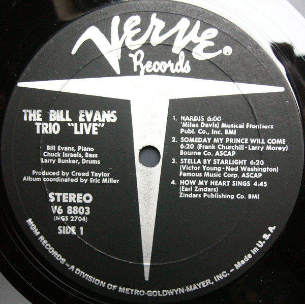 The Bill Evans Trio : "Live" (LP, Album)