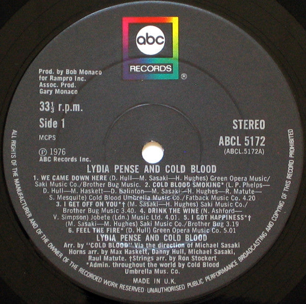 Lydia Pense & Cold Blood : Lydia Pense & Cold Blood (LP, Album)